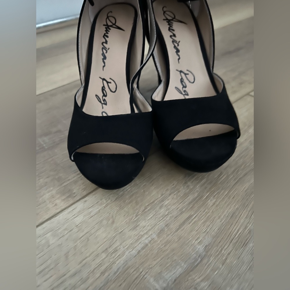 American Rag Black Peep-Toe Heels
